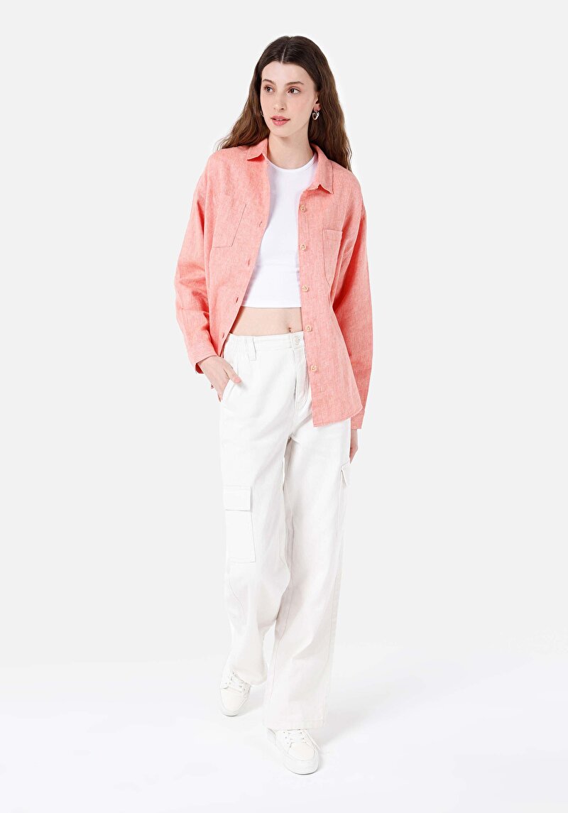 Зображення Сорочка З Довгим Рукавом Жіноча Помаранчева Cl1068075