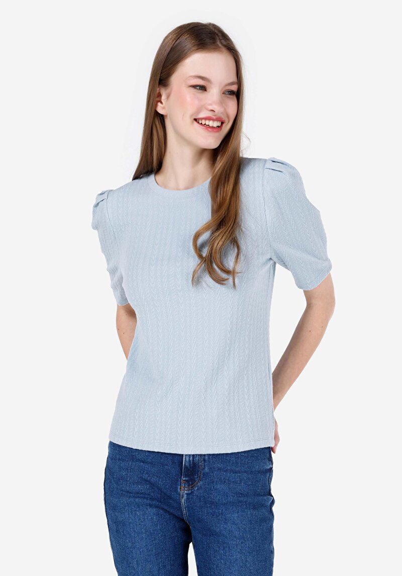 Зображення Футболка З Коротким Рукавом Жіноча Блакитна Cl1068087