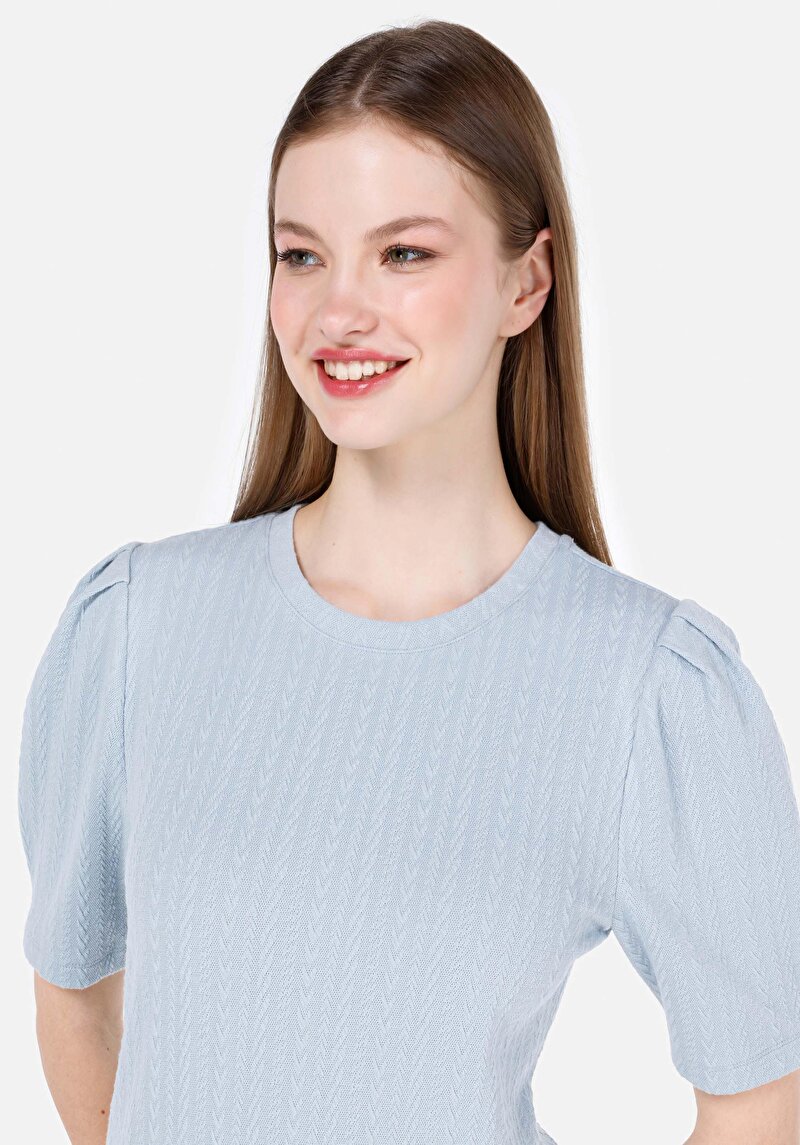 Показати інформацію про Футболка З Коротким Рукавом Жіноча Блакитна  Cl1068087