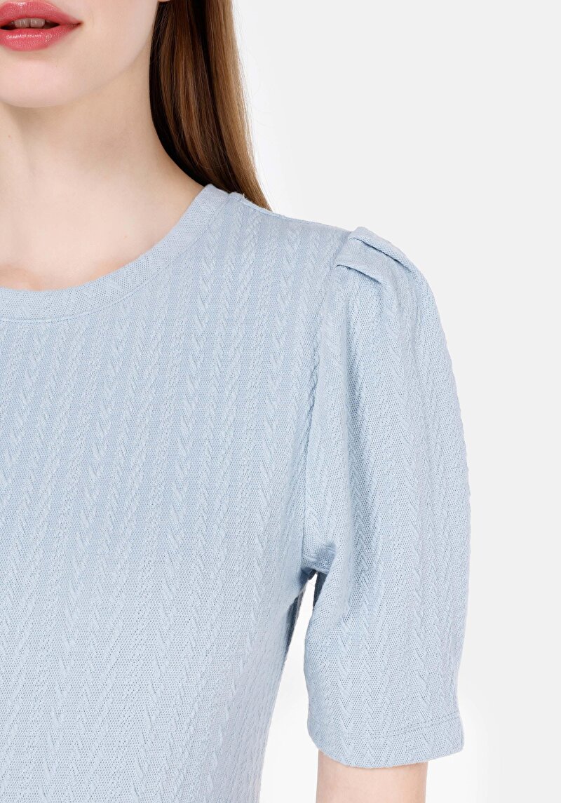 Показати інформацію про Футболка З Коротким Рукавом Жіноча Блакитна  Cl1068087