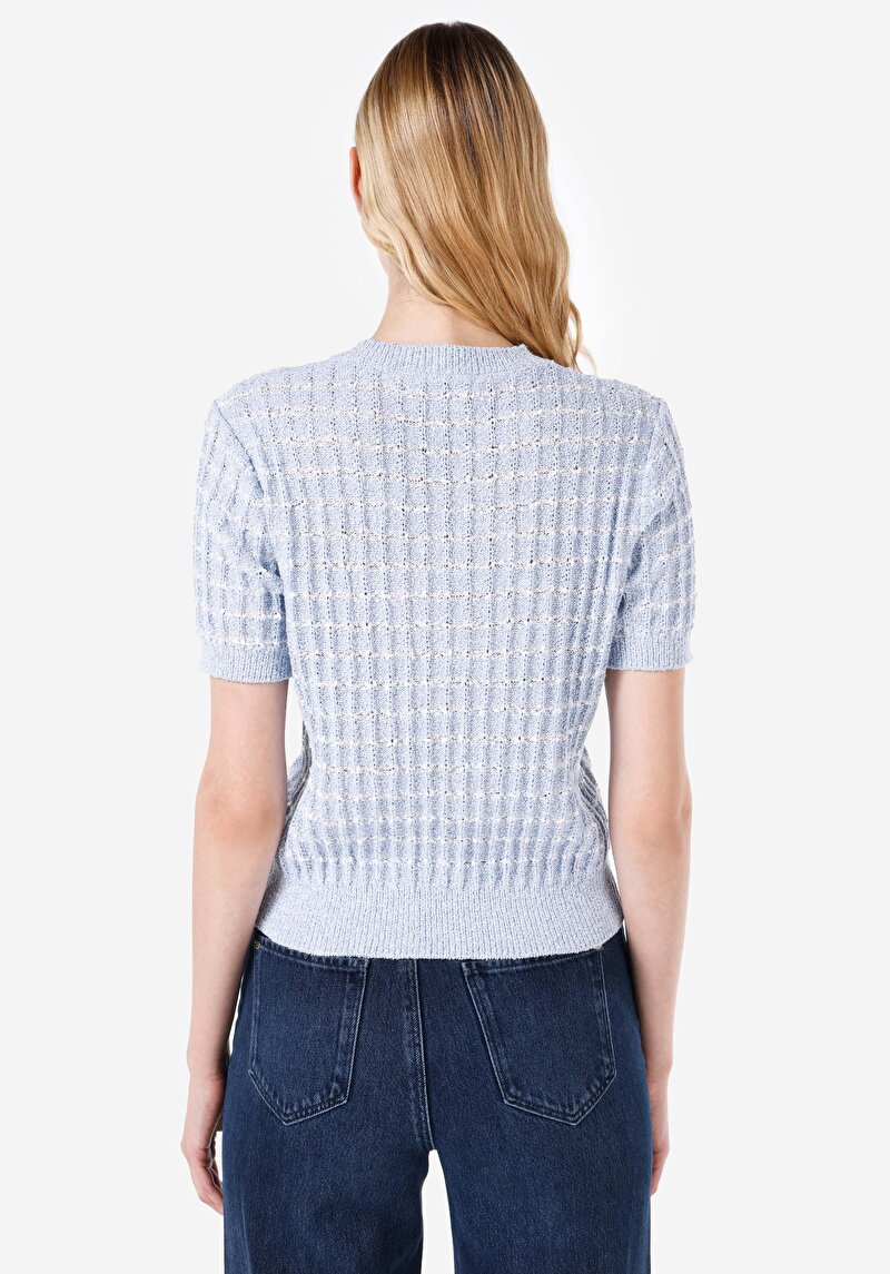 Показати інформацію про Светр Із Коротким Рукавом Жіночий Блакитний  Cl1068088