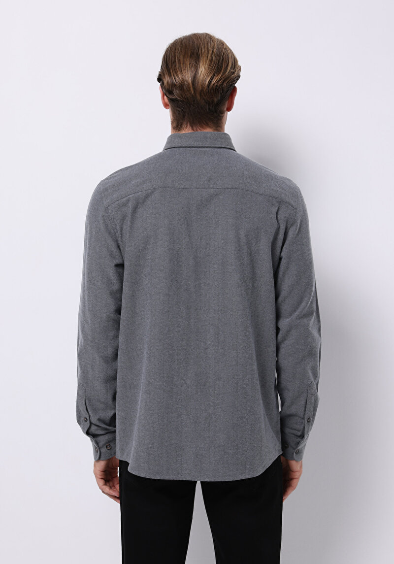 Показати інформацію про Сорочка З Довгим Рукавом Чоловіча Сіра  Cl1070811