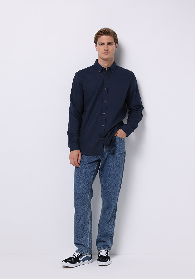 Показати інформацію про Сорочка З Довгим Рукавом Чоловіча Синя  Cl1070811