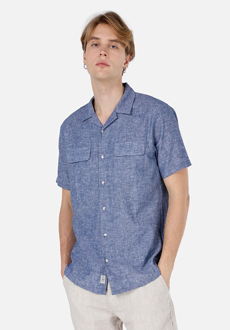 Зображення Сорочка З Коротким Рукавом Чоловіча Блакитна  Cl1068758