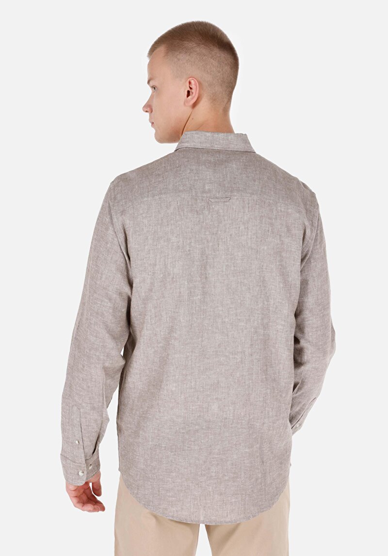 Показати інформацію про Сорочка З Довгим Рукавом Чоловіча Коричнева  Cl1068759