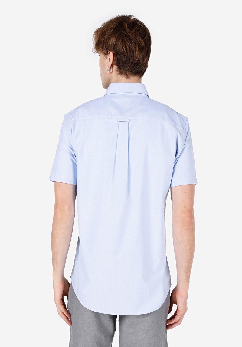 Показати інформацію про Сорочка З Коротким Рукавом Чоловіча Блакитна  Cl1066928