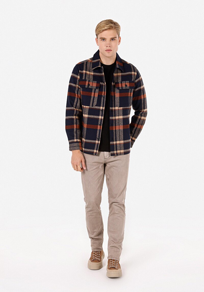 Показати інформацію про Сорочка З Довгим Рукавом Чоловіча Синя  Cl1070833