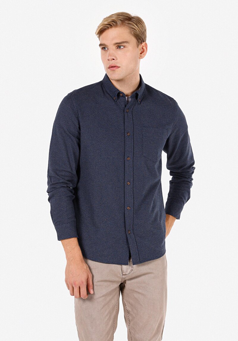 Зображення Сорочка З Довгим Рукавом Чоловіча Синя Cl1070835