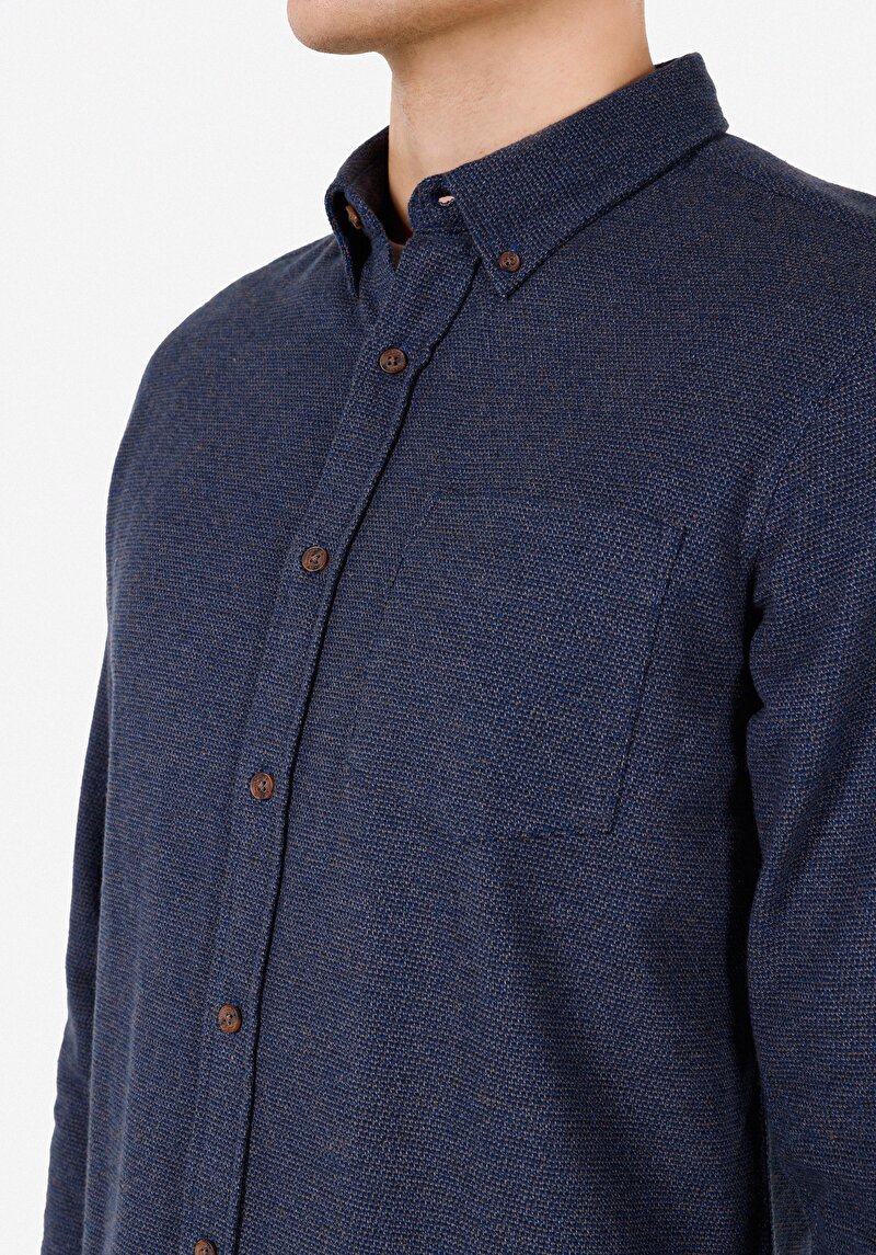 Показати інформацію про Сорочка З Довгим Рукавом Чоловіча Синя  Cl1070835