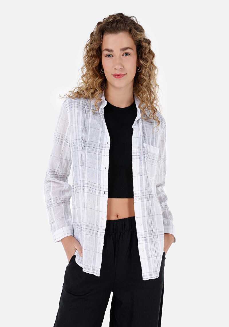 Зображення Сорочка З Довгим Рукавом Жіноча Біла  Cl1068242