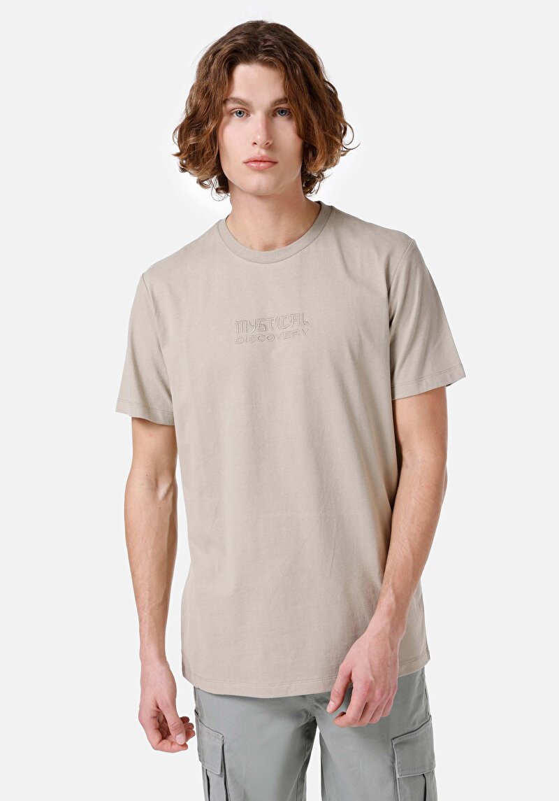 Зображення Футболка З Коротким Рукавом Чоловіча Бежева  Cl1066978
