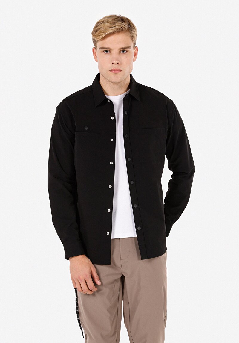 Зображення Сорочка З Довгим Рукавом Чоловіча Чорна  Cl1071532