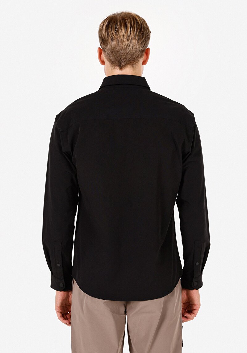 Показати інформацію про Сорочка З Довгим Рукавом Чоловіча Чорна  Cl1071532