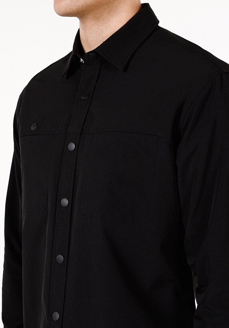 Показати інформацію про Сорочка З Довгим Рукавом Чоловіча Чорна  Cl1071532