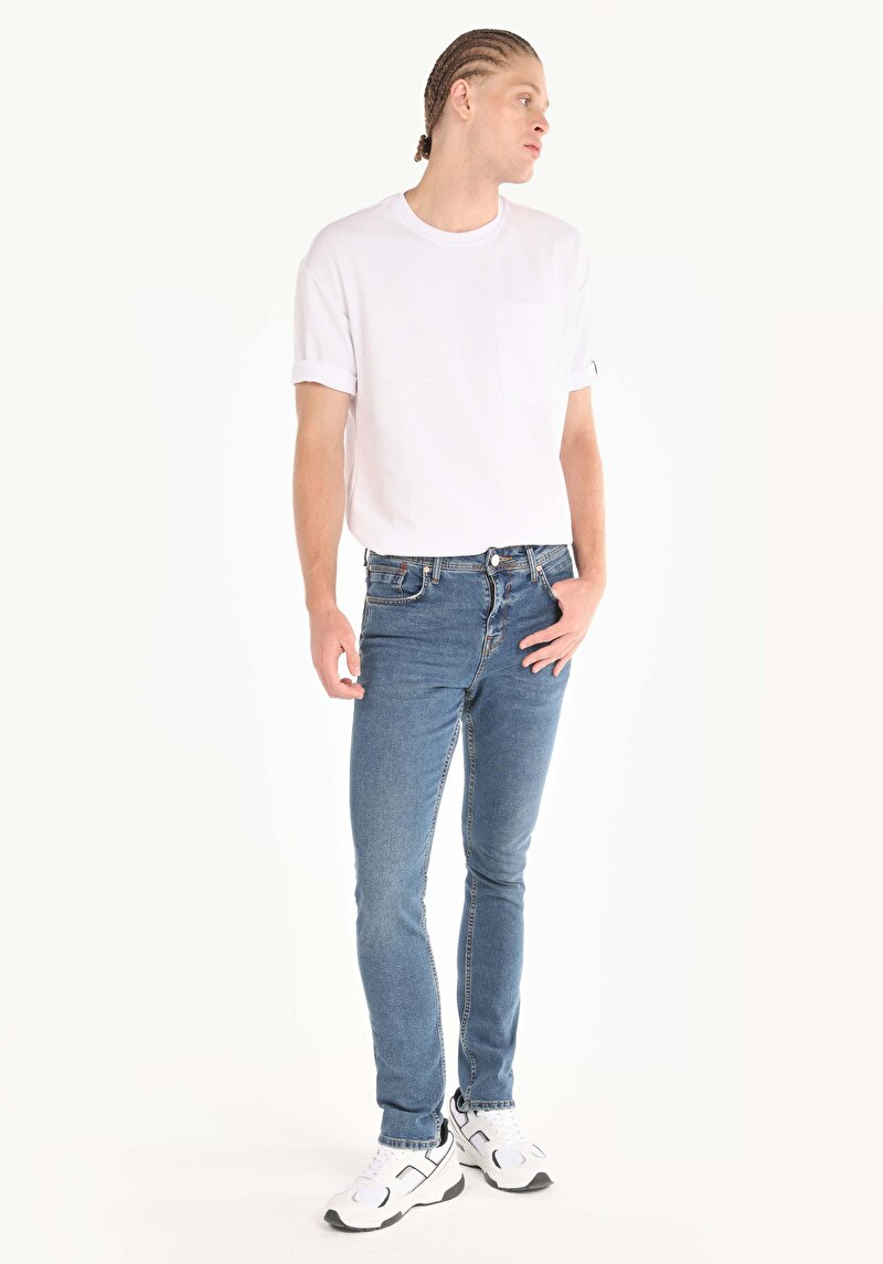 Зображення 044 Karl Джинси Чоловічі Блакитні Прямого Крою Cl1062435