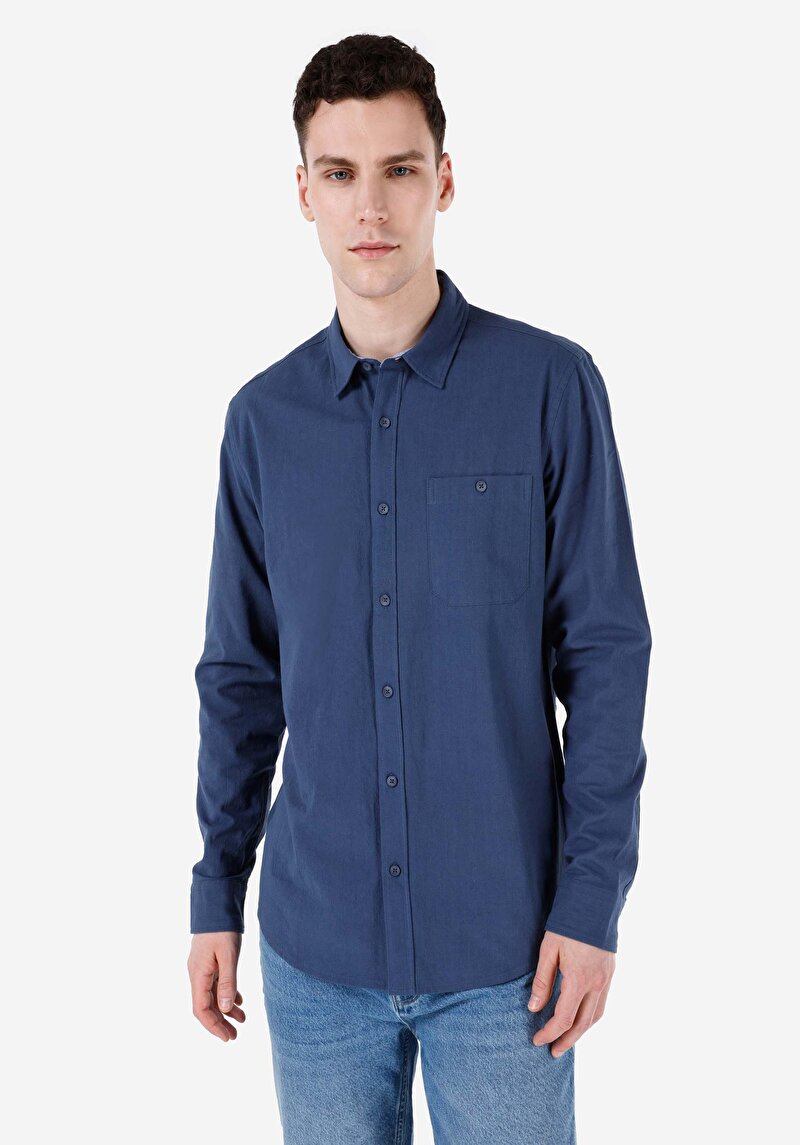 Зображення Сорочка З Довгим Рукавом Чоловіча Блакитна Cl1068392