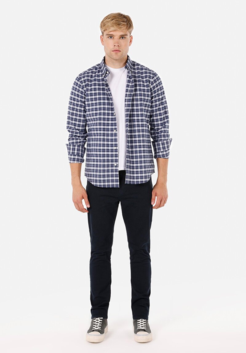 Показати інформацію про Сорочка З Довгим Рукавом Чоловіча Синя  Cl1070951