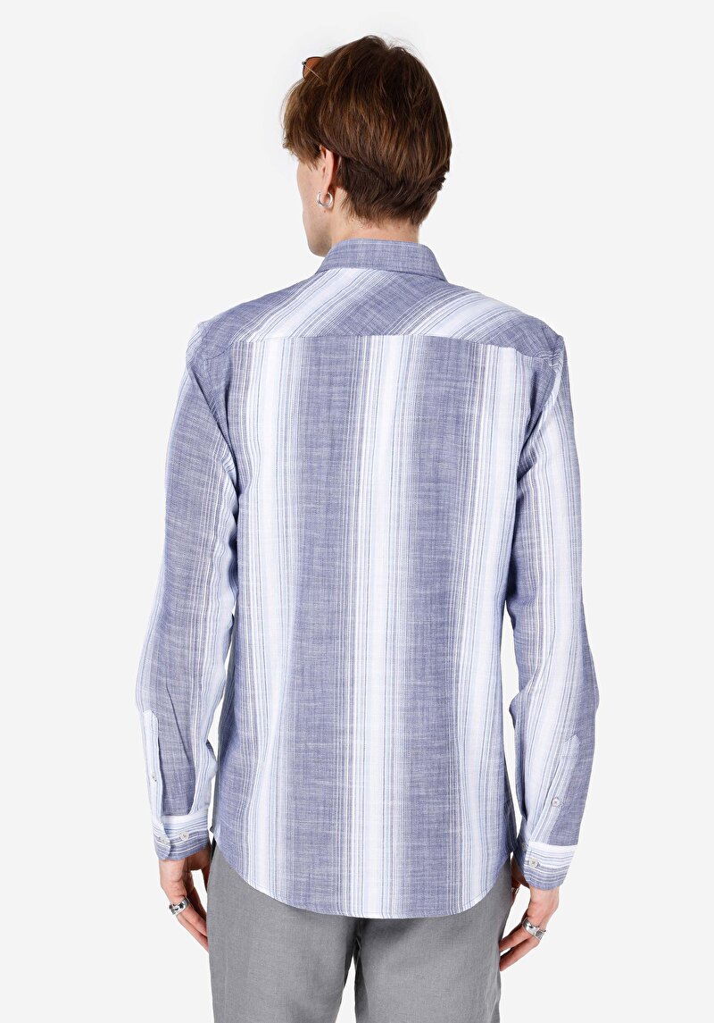 Зображення Сорочка З Довгим Рукавом Чоловіча Синя Cl1068399