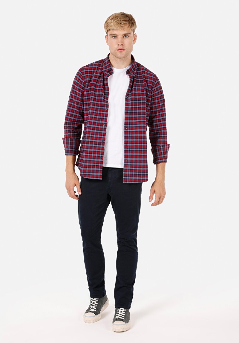 Показати інформацію про Сорочка З Довгим Рукавом Чоловіча Червона  Cl1070951