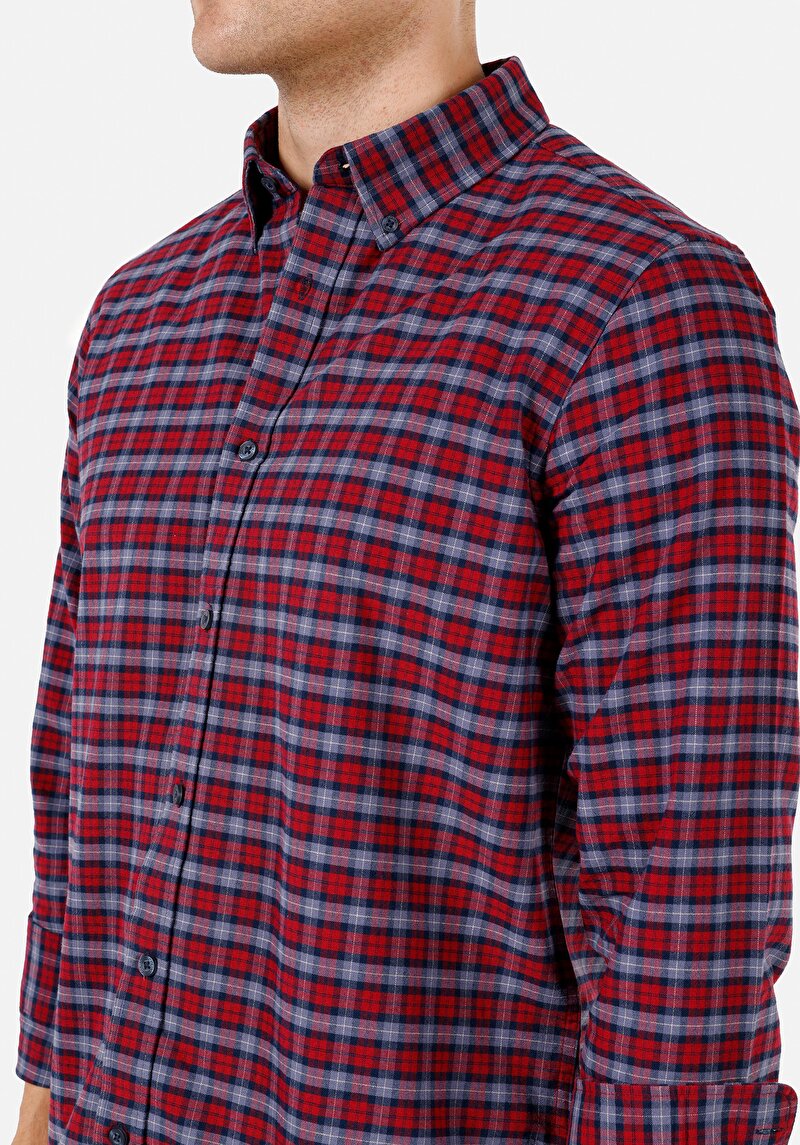 Показати інформацію про Сорочка З Довгим Рукавом Чоловіча Червона  Cl1070951