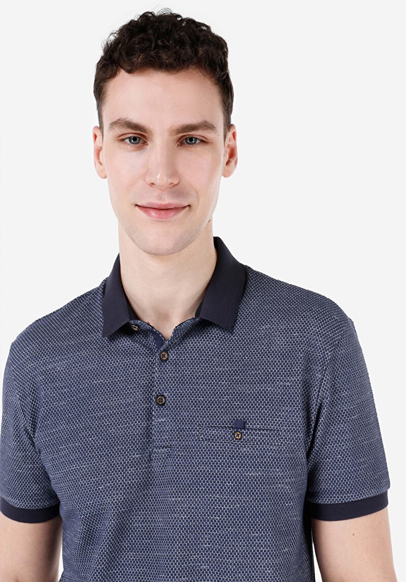 Показати інформацію про Поло З Коротким Рукавом Чоловіче Синє  Cl1068418