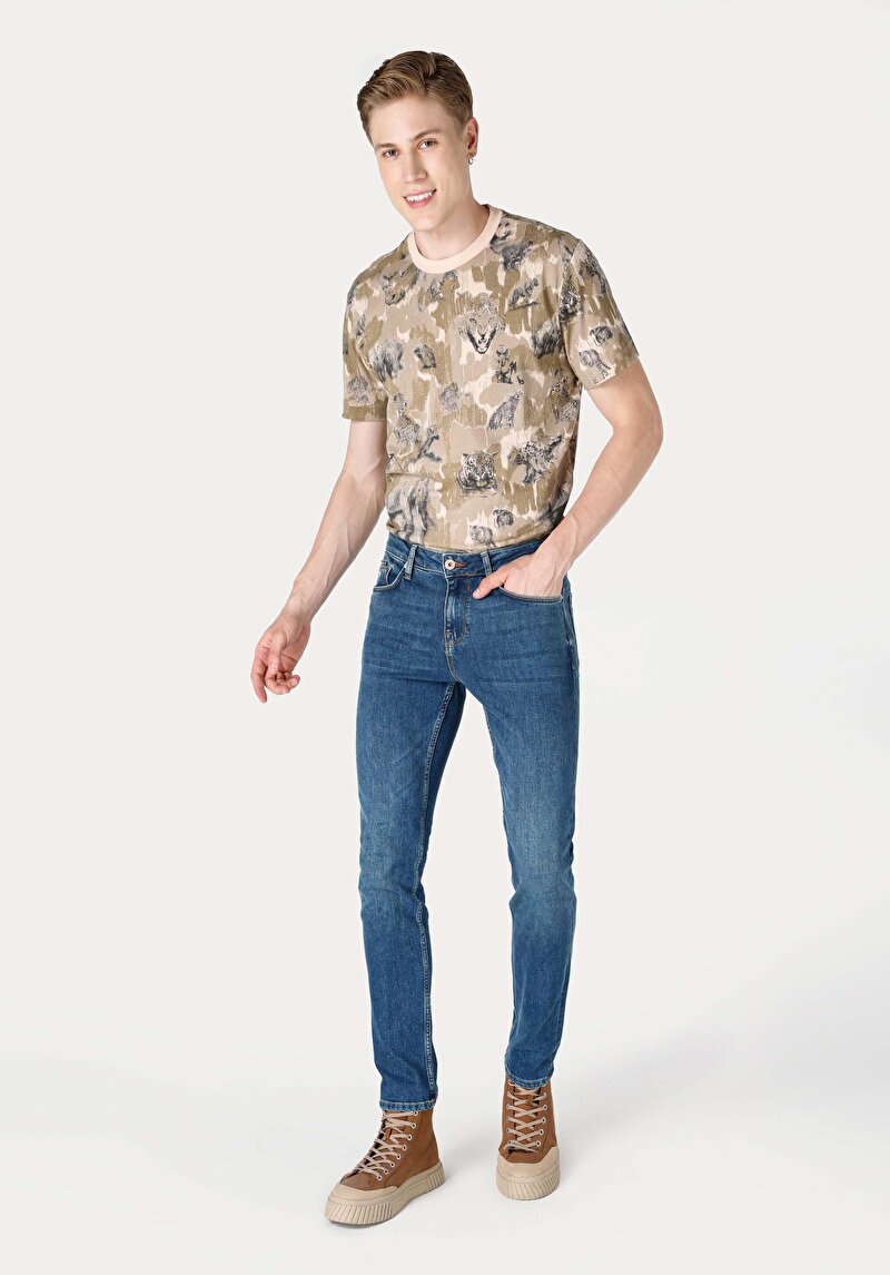 Зображення 044 Karl Джинси Чоловічі Блакитні Прямого Крою Cl1065433