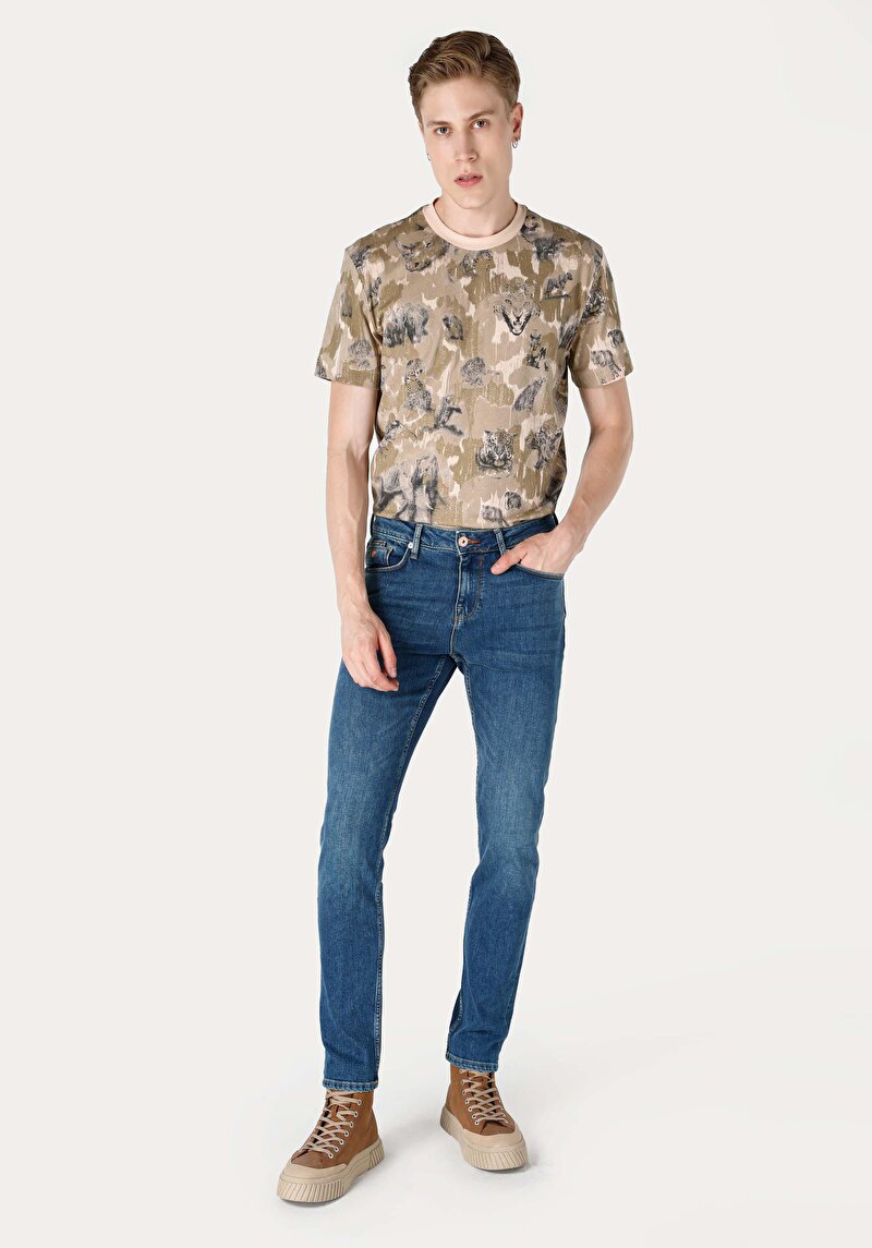 Зображення 044 Karl Джинси Чоловічі Блакитні Прямого Крою Cl1065433