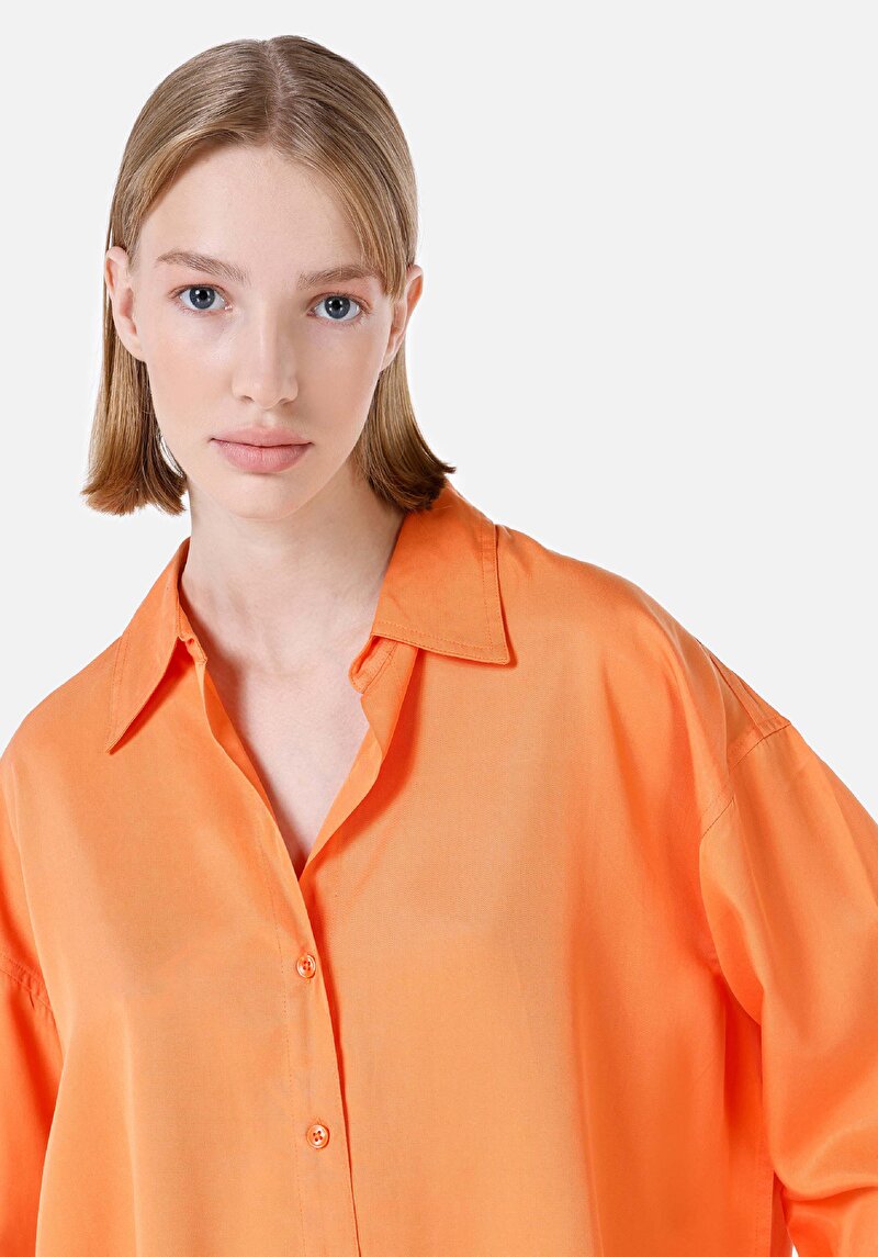 Показати інформацію про Сорочка З Довгим Рукавом Жіноча Помаранчева  Cl1067131