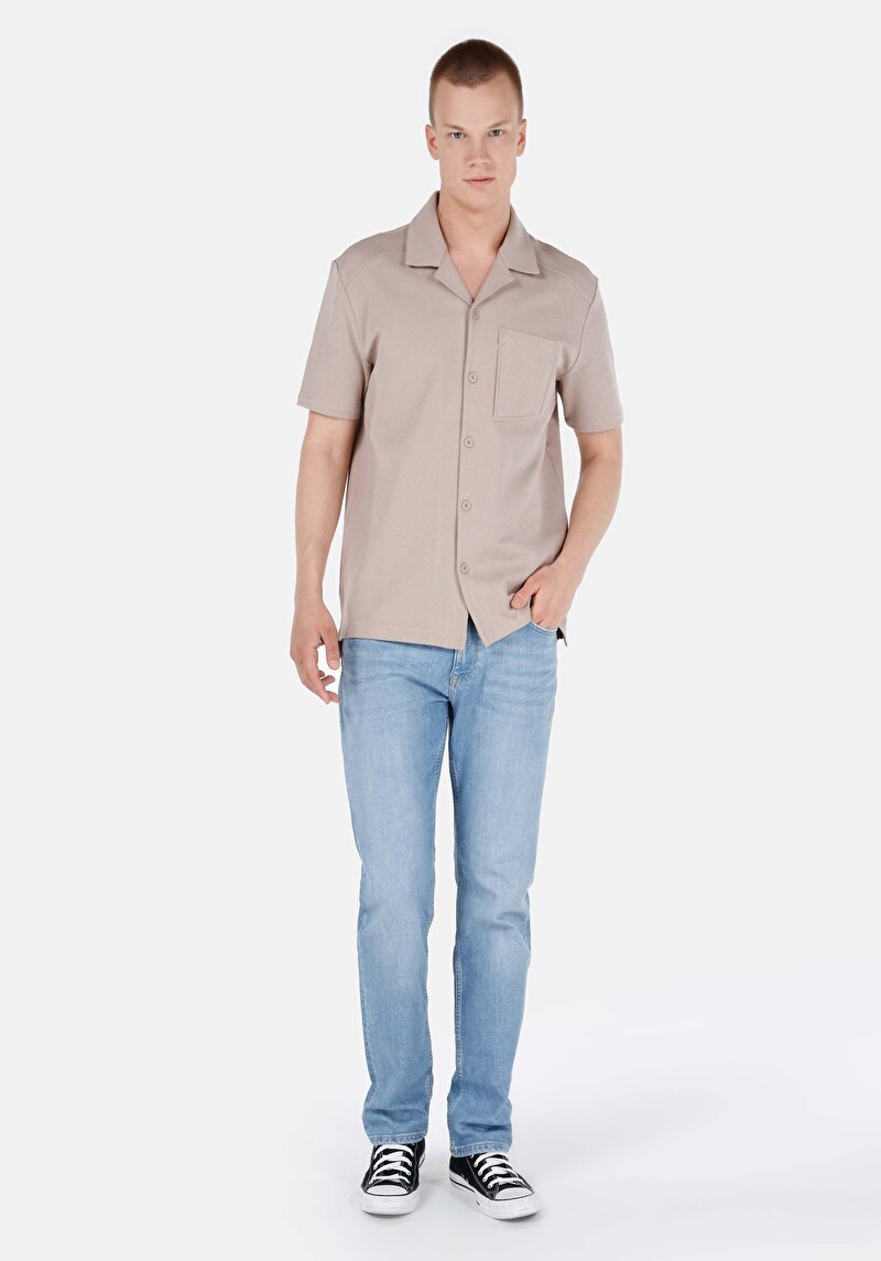Зображення Сорочка З Коротким Рукавом Чоловіча Бежева Cl1068826