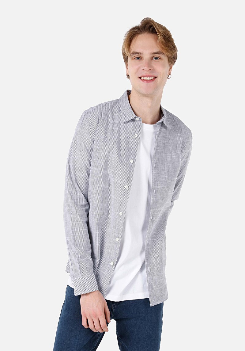 Зображення Сорочка З Довгим Рукавом Чоловіча Синя  Cl1062631