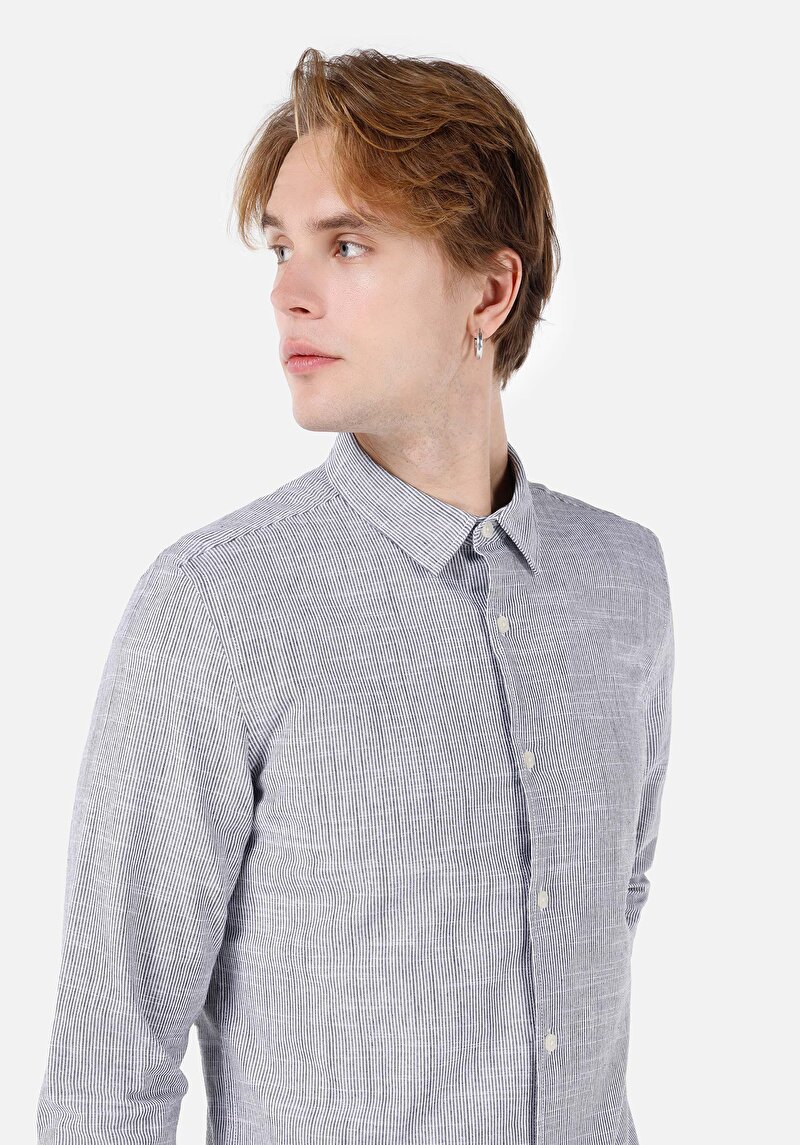 Показати інформацію про Сорочка З Довгим Рукавом Чоловіча Синя  Cl1062631