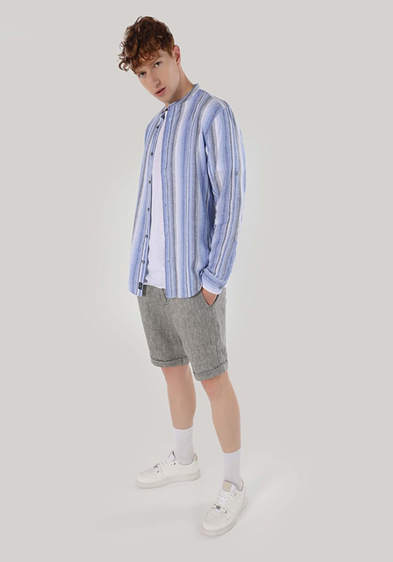 Зображення Сорочка З Довгим Рукавом Чоловіча Синя  Cl1062635