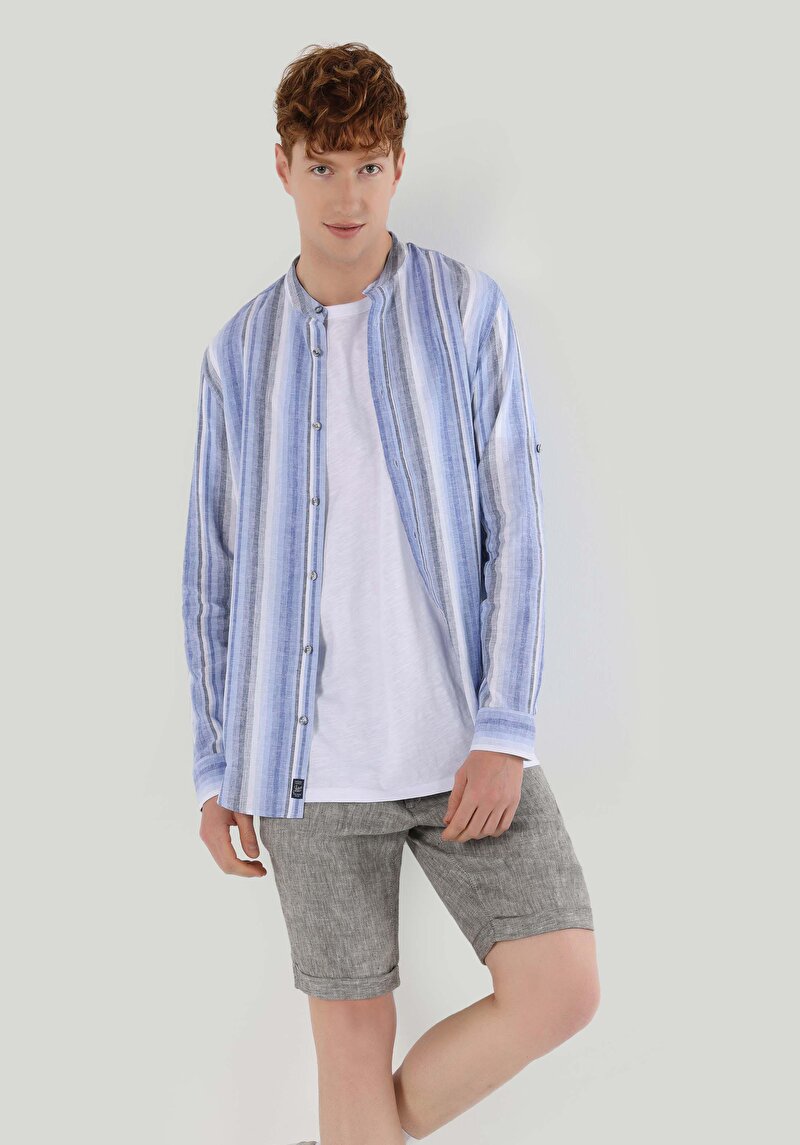 Зображення Сорочка З Довгим Рукавом Чоловіча Синя Cl1062635