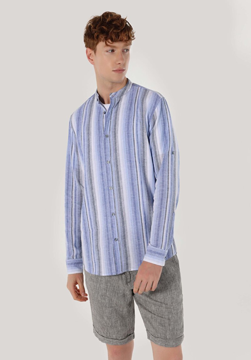 Зображення Сорочка З Довгим Рукавом Чоловіча Синя Cl1062635