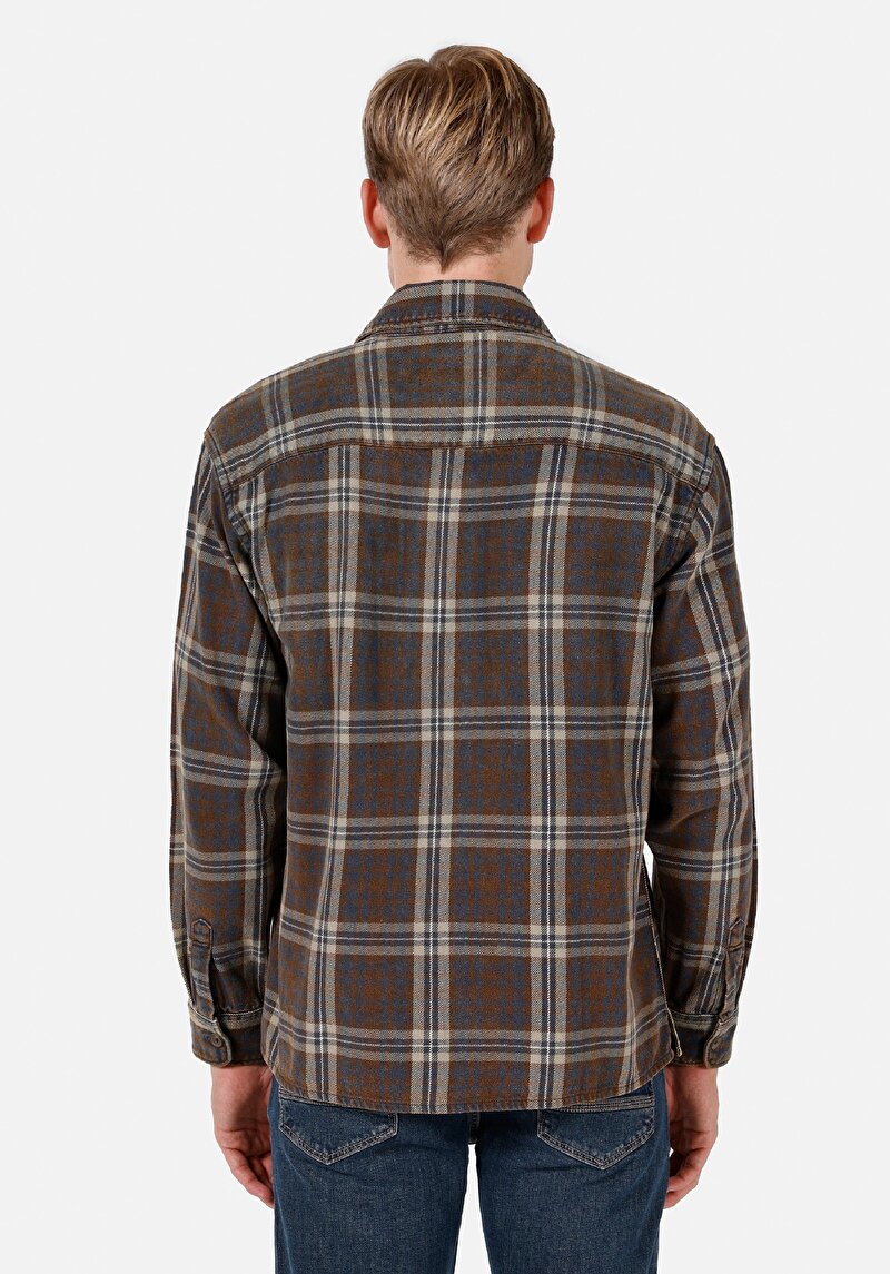 Показати інформацію про Сорочка З Довгим Рукавом Чоловіча Коричнева  Cl1071273