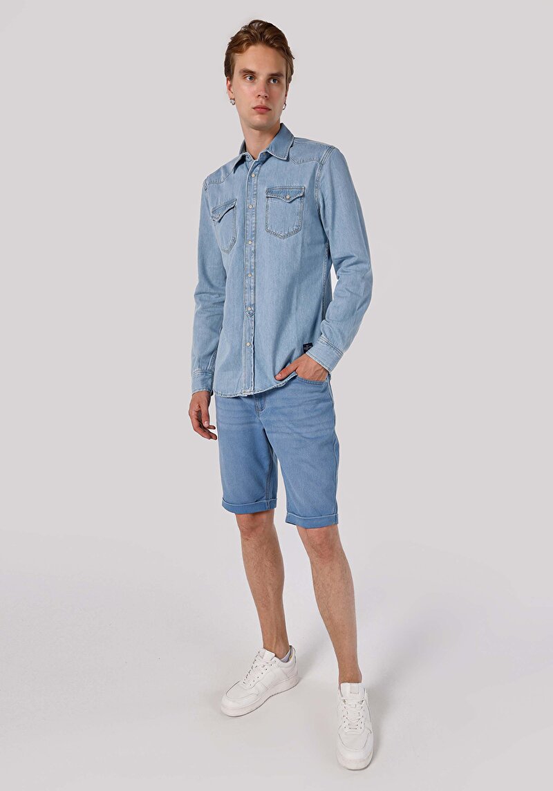 Показати інформацію про Шорти Чоловічі Блакитні  Cl1062639