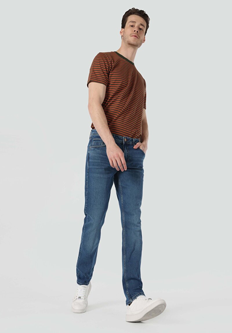 Зображення 044 Karl Джинси Чоловічі Блакитні Прямого Крою Cl1065534