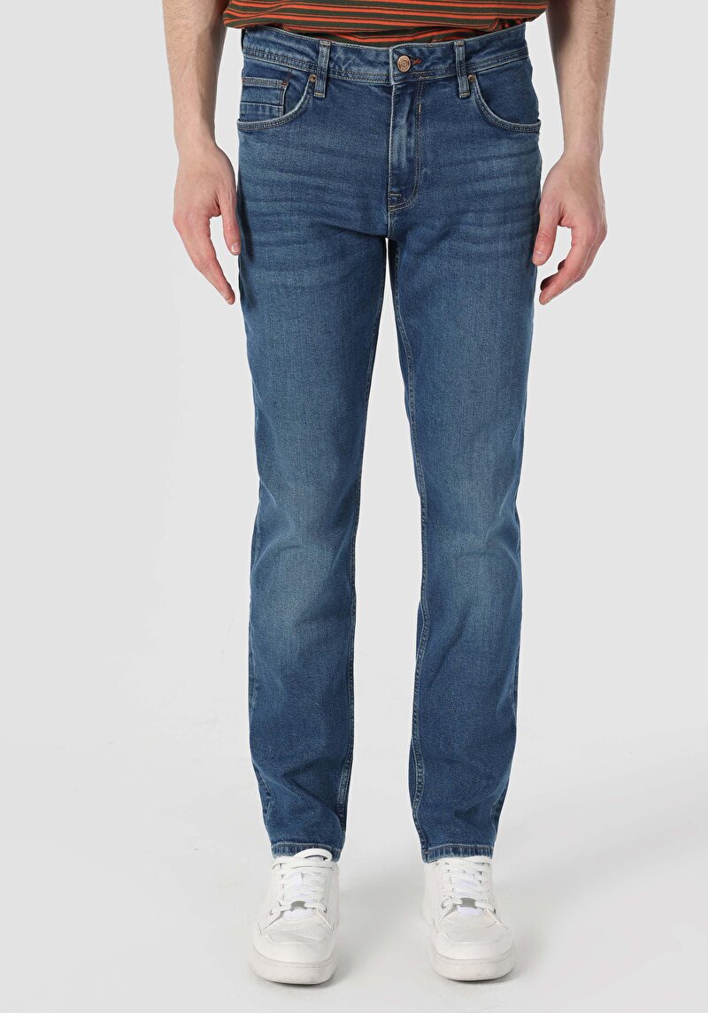 Зображення 044 Karl Джинси Чоловічі Блакитні Прямого Крою Cl1065534