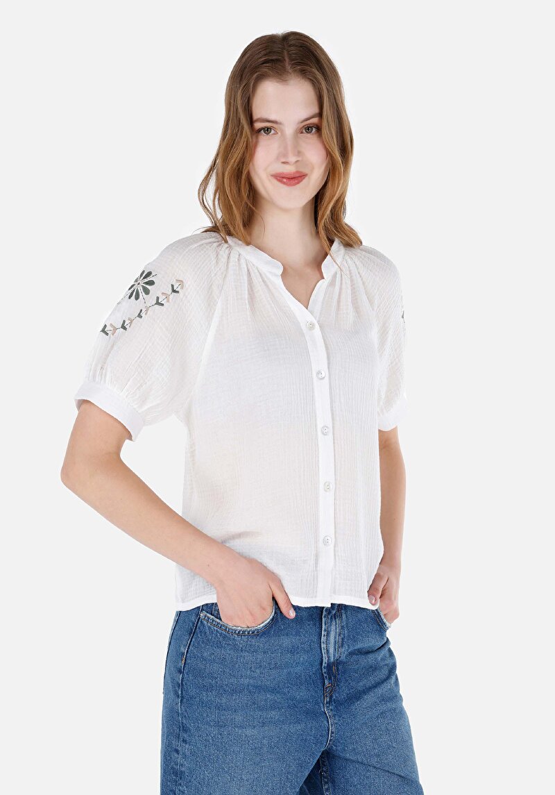 Зображення Сорочка З Коротким Рукавом Жіноча Біла Cl1068889