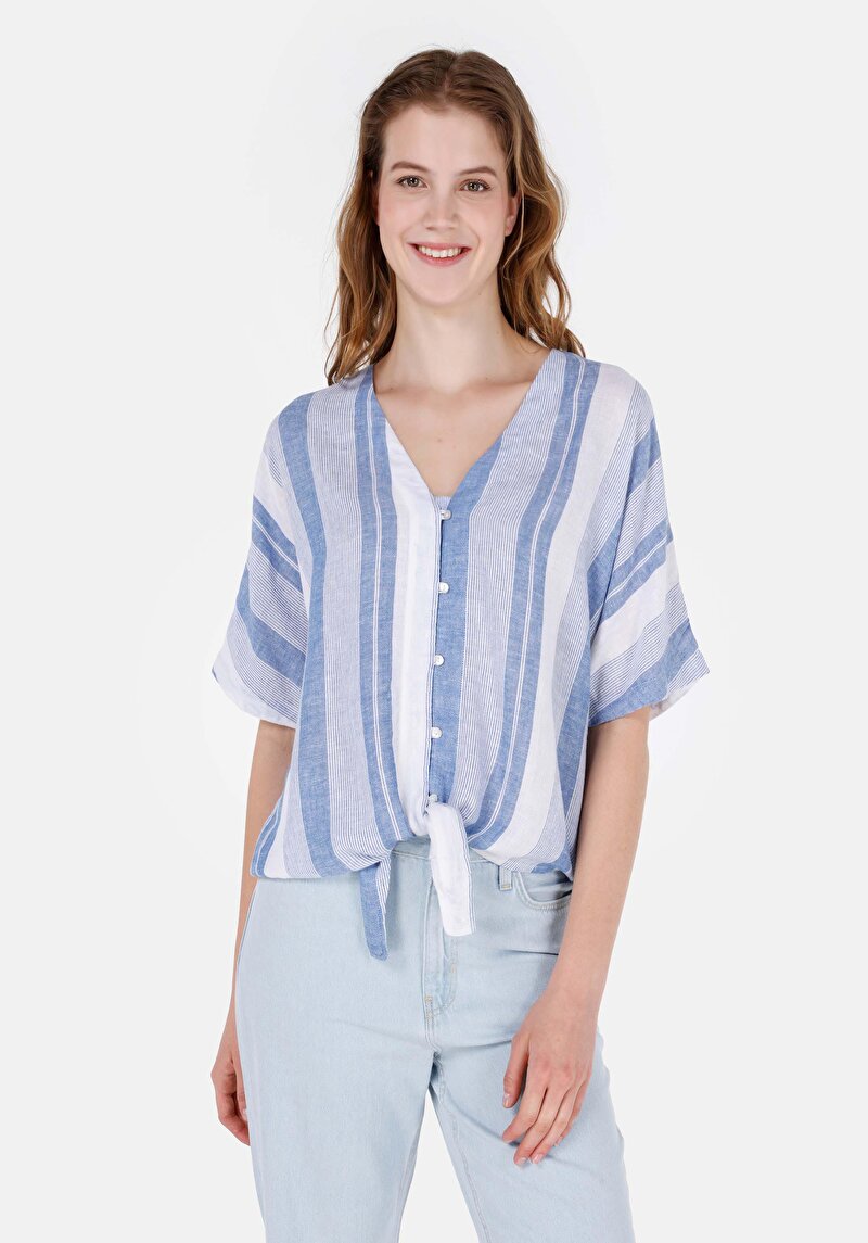 Зображення Сорочка З Коротким Рукавом Жіноча Блакитна Cl1068897