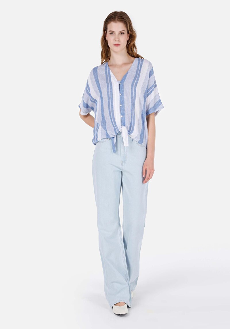 Зображення Сорочка З Коротким Рукавом Жіноча Блакитна Cl1068897