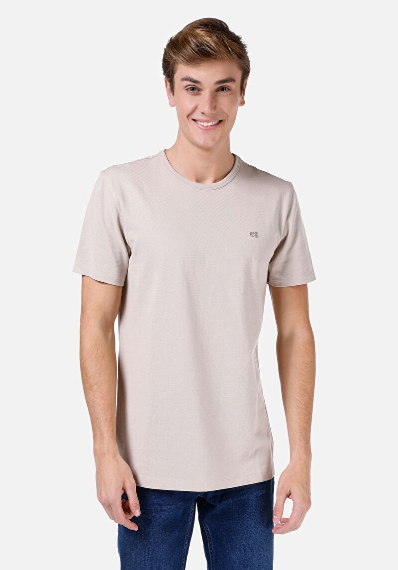 Зображення Футболка З Коротким Рукавом Чоловіча Бежева  Cl1068565