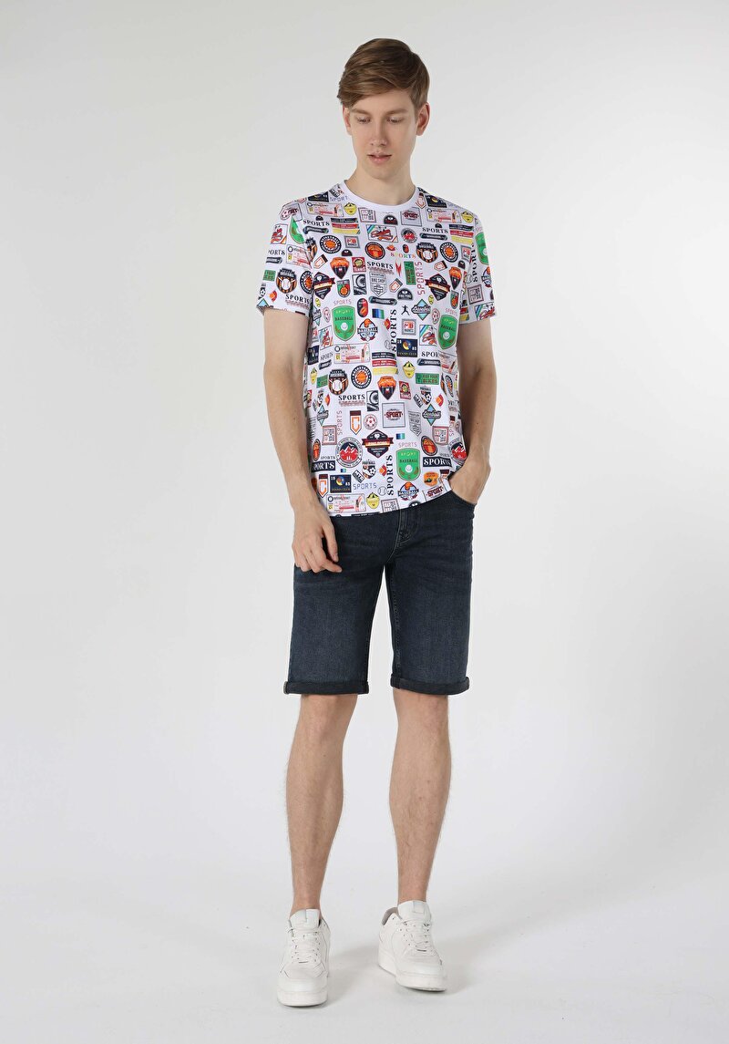 Показати інформацію про Футболка З Коротким Рукавом Чоловіча Біла  Cl1062660