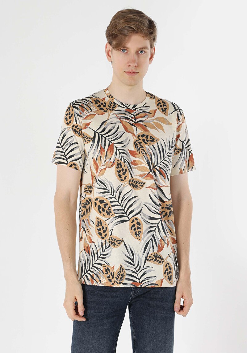 Показати інформацію про Футболка З Коротким Рукавом Чоловіча Бежева  Cl1062684