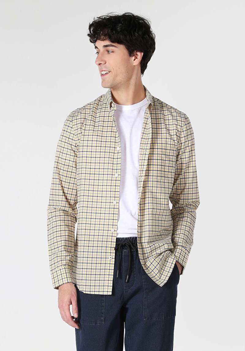 Зображення Сорочка З Довгим Рукавом Чоловіча Жовта Cl1062820