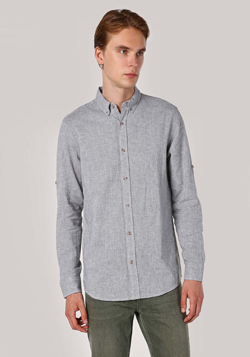 Зображення Сорочка З Довгим Рукавом Чоловіча Зелена Cl1062855