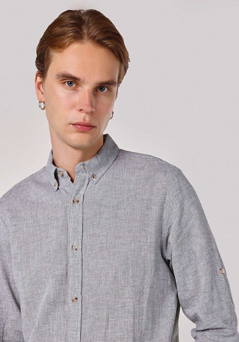 Показати інформацію про Сорочка З Довгим Рукавом Чоловіча Зелена  Cl1062855