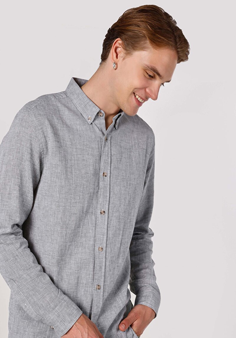 Показати інформацію про Сорочка З Довгим Рукавом Чоловіча Зелена  Cl1062855