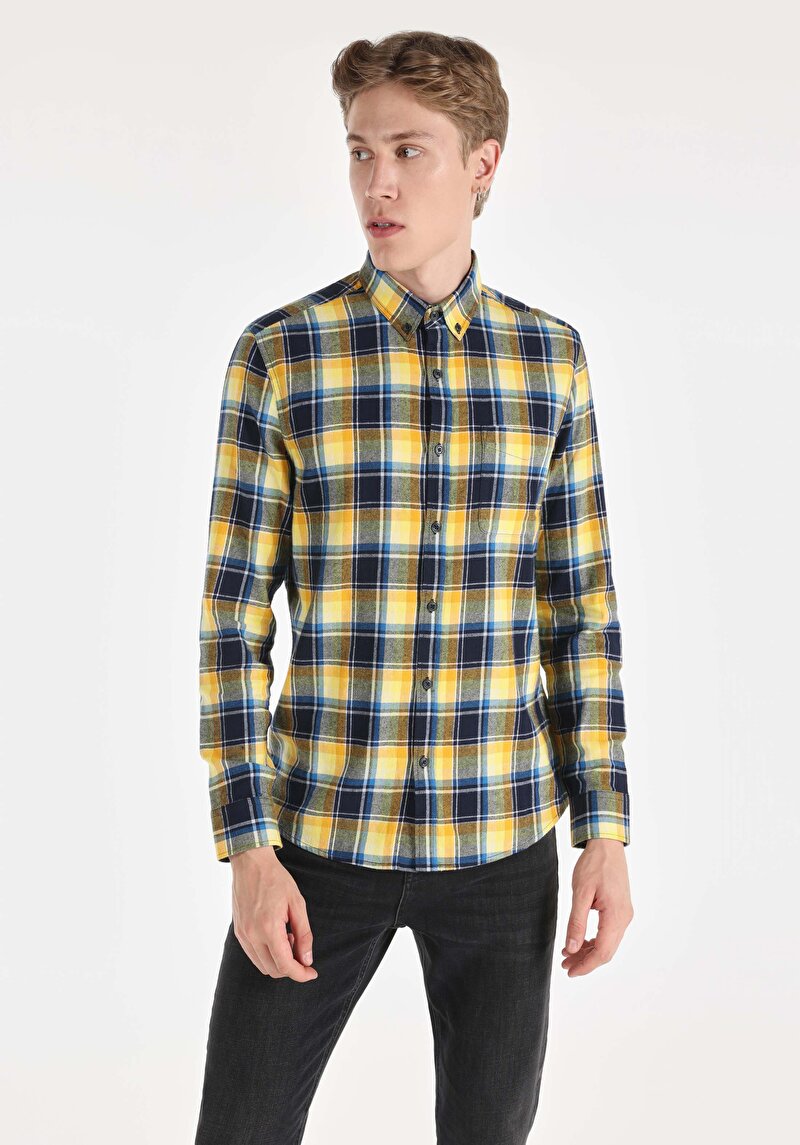 Зображення Сорочка З Довгим Рукавом Чоловіча Синя  Cl1065569