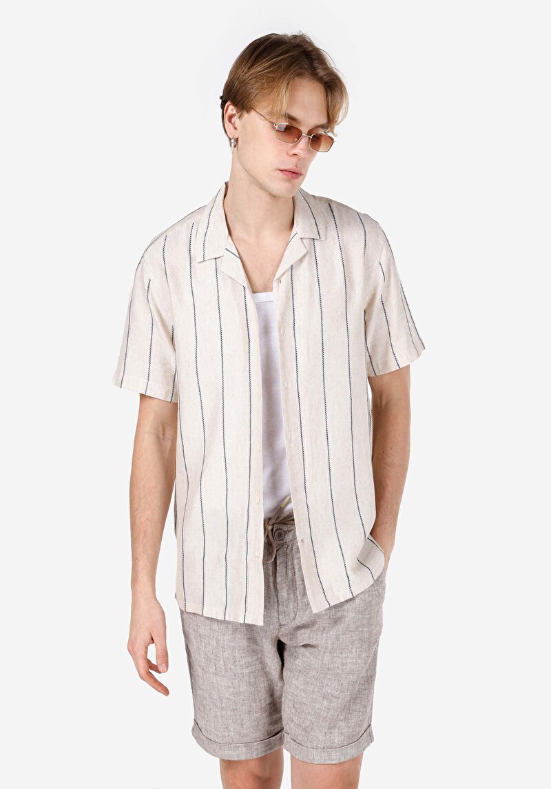 Зображення Сорочка З Коротким Рукавом Чоловіча Бежева  Cl1062894